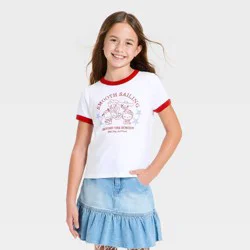 Girls' Hello Kitty and Friends "Smooth Sailing" Graphic Short Sleeve T-Shirt - Red/White L