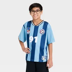 Sega Boys' Sonic the Hedgehog Short Sleeve Jersey T-Shirt - Blue M