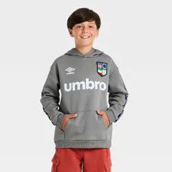 Boys' Umbro Front and Back Graphic Hooded Sweatshirt - Gray S