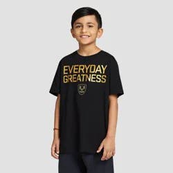 Boys' Messi "Everyday Greatness" Classic Fit Short Sleeve Knit Graphic T-Shirt - Black S