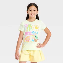 Girls' Star Wars Grogu "Chill Vibes" Short Sleeve Graphic T-Shirt - Lime Green S