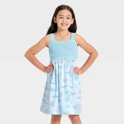 Lilo & Stitch Girls' Disney Lilo and Stitch Wide Straps Crochet Dress - Blue M