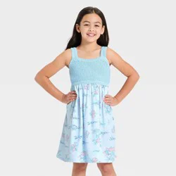 Lilo & Stitch Girls' Disney Lilo and Stitch Wide Straps Crochet Dress - Blue XL