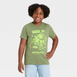 Boys' Minecraft Spider Short Sleeve Graphic T-Shirt - Sage Green S