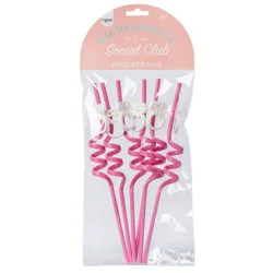 NPW 6ct Bachelorette Sparkle Ring Straws Party Favors White