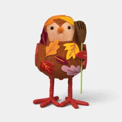 Featherly Friends™ 'Raker' Halloween Harvest Raking Leaves Fabric Bird Decor - Hyde and EEK! Boutique™: Fall
