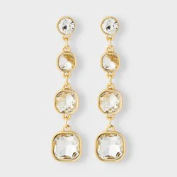 Crystal Linear Drop Earring - A New Day™ Gold