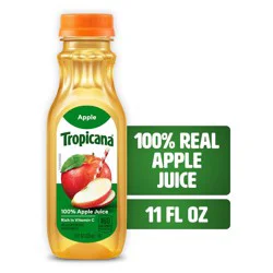 Tropicana 100% Apple Juice, Single Serve Bottle - 11 fl oz
