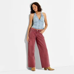 Women's Low-Rise Baggy Jeans - Wild Fable™ Grape Purple 6