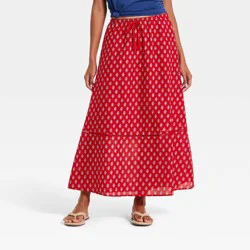 Women's Maxi Full Skirt - Universal Thread™ Red Floral XS