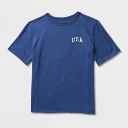 Kids' Short Sleeve 'USA Flag' Graphic T-Shirt - Cat & Jack™ Navy Blue L