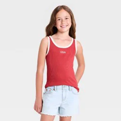 Girls' 'USA' Graphic Tank Top - Cat & Jack™ Red M