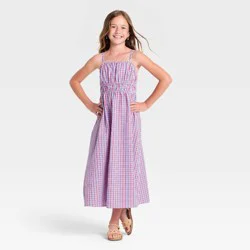 Girls' Gingham Woven Maxi Dress - Cat & Jack™ L