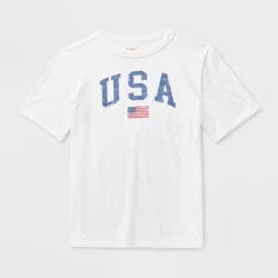 Kids' Short Sleeve 'USA' Graphic T-Shirt - Cat & Jack™ White M