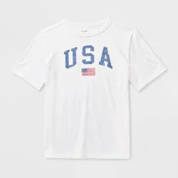 Kids' Short Sleeve 'USA' Graphic T-Shirt - Cat & Jack™ White XL