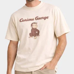 Men's Curious George Short Sleeve Graphic T-Shirt - Natural M