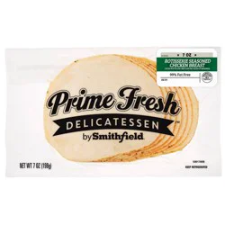 Prime Fresh Delicatessen Sliced Boneless Rotisserie Seasoned Chicken - 7oz