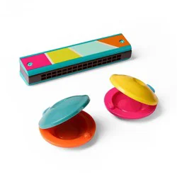 B. toys Make a Melody Harmonica and Castanets - Musical Instruments for Kids