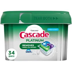 Cascade Fresh Platinum Pods Dishwasher Detergents - 34ct