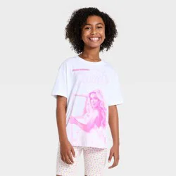 Girls' Megan Moroney Loose Fit Short Sleeve Oversized Graphic T-Shirt - White S