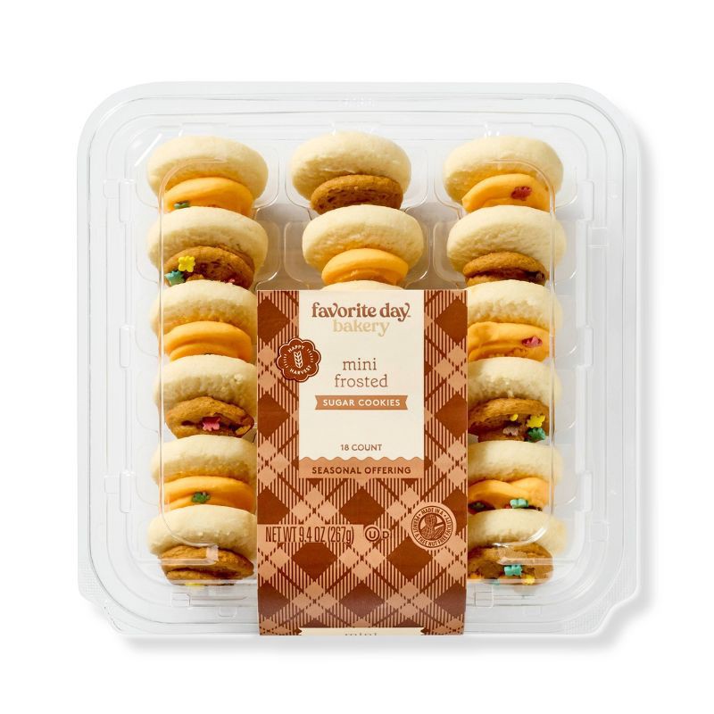 slide 1 of 4, Harvest Mini Frosted Cookies - 9.4oz/18ct - Favorite Day™, 9.4 oz; 18 ct