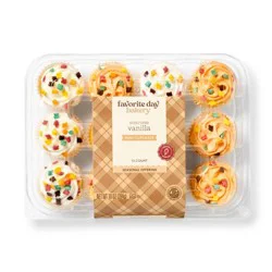 Harvest Vanilla Mini Cupcakes - 10oz/12ct - Favorite Day™