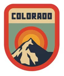 Colorado Mountain Tangerine Sunrise Sticker