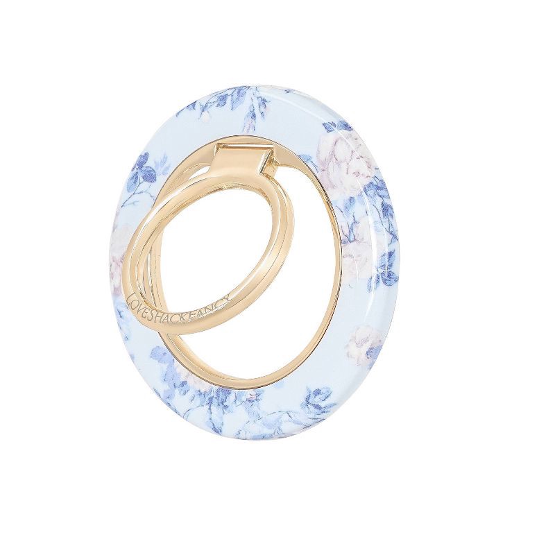 slide 1 of 10, LoveShackFancy x Target – Case-Mate Everblooming Rosettes Printed Magnetic Ring Stand Whisper Blue, 1 ct