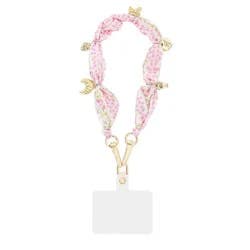 LoveShackFancy x Target – Case-Mate Blooming Heirloom Anchor Card Scarf Phone Charm Strawberry Macaroon