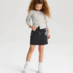 Girls' Cable Knit Cardigan Sweater - Cat & Jack™ Gray S