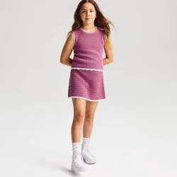 Girls' Scallop Sweater Vest - Cat & Jack™ Mauve M
