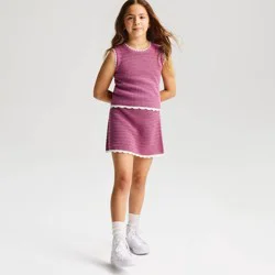 Girls' Scallop Sweater Vest - Cat & Jack™ Mauve L