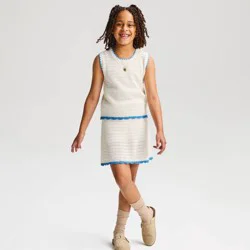 Girls' Scallop Sweater Vest - Cat & Jack™ Cream S