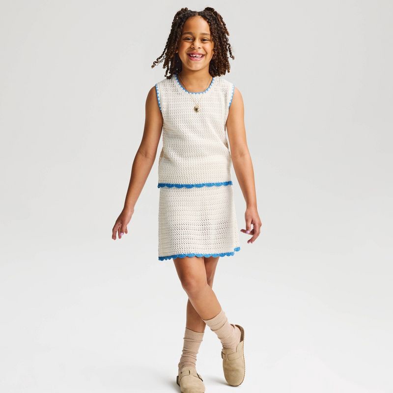slide 1 of 3, Girls' Scallop Sweater Vest - Cat & Jack™ Cream L, 1 ct