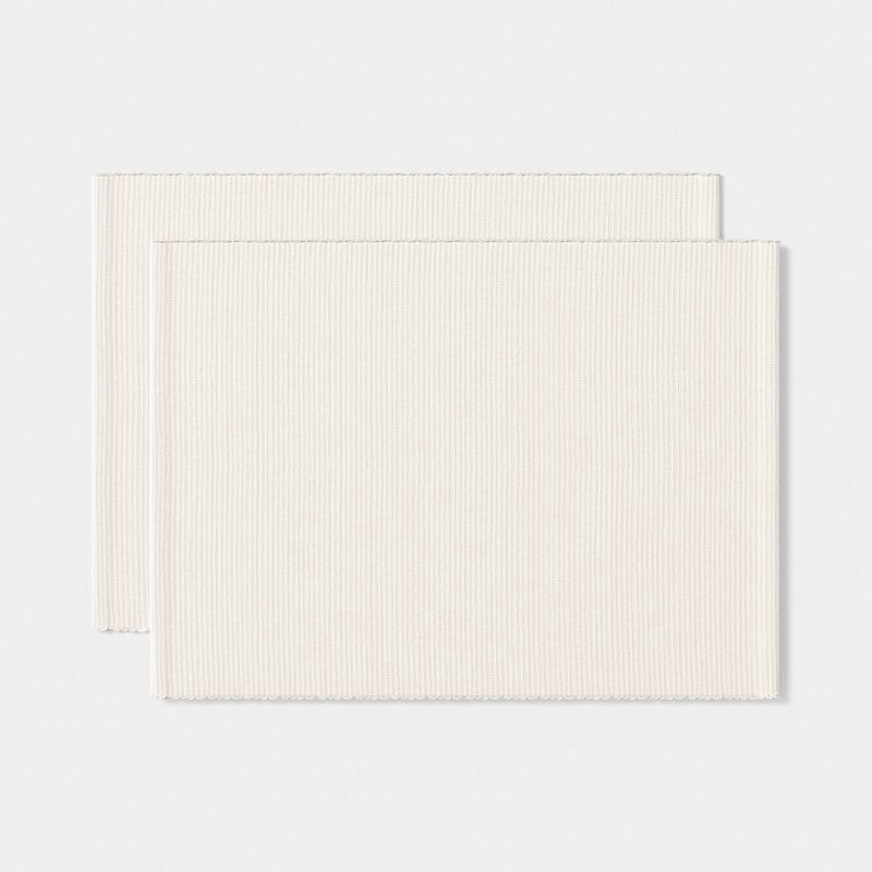 slide 1 of 4, 2pk Easy Care Corded Placemat Cream - Room Essentials™, 2 ct