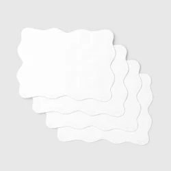 4pk Cotton Scallop Edge Placemat White - Threshold™