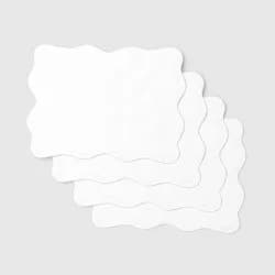 4pk Cotton Scallop Edge Placemat White - Threshold™