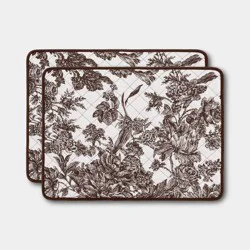 2pk Quilted Reversible Floral Toile Placemat Garnet Red - Threshold™