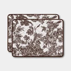 2pk Quilted Reversible Floral Toile Placemat Garnet Red - Threshold™
