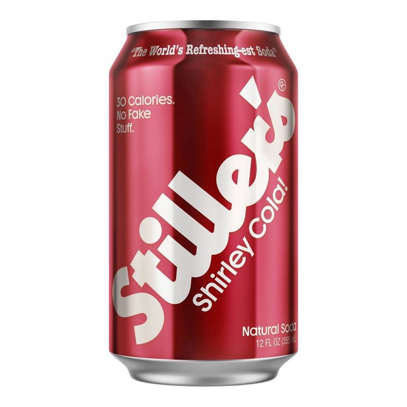 slide 1 of 5, Stiller's Soda Natural Shirley Cola - 12oz Can, 12 oz