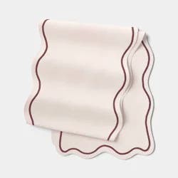 14"x72" Cotton Scallop Edge Table Runner Light Pink - Threshold™