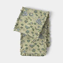 14x72" Cotton Ruffle Vintage Floral Table Runner Green - Threshold™