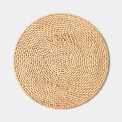 Round Rattan Charger Light Tan Naturals - Threshold™