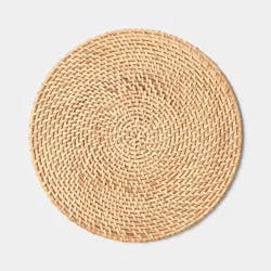 Round Rattan Charger Light Tan Naturals - Threshold™