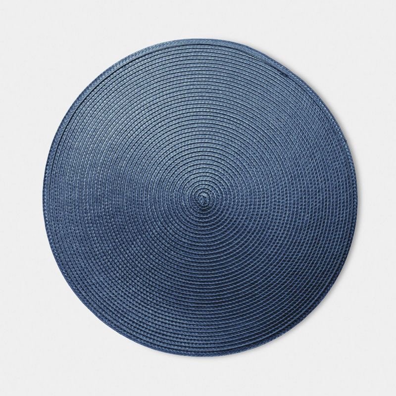 slide 1 of 5, Polyround Blue Charger Navy - Room Essentials™, 1 ct