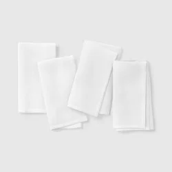 4pk Cotton Sateen Napkins White - Threshold™
