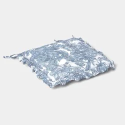 Cotton Floral Toile Ruffle Chair Pad Blue - Threshold™