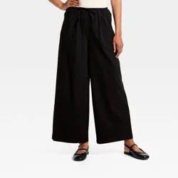 Women's Drawstring Pull-On Pants - A New Day™ Black XL