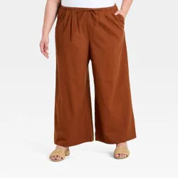 Women's Drawstring Pull-On Pants - A New Day™ Brown XXL
