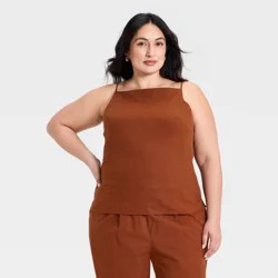 Women's Square Neck Tank Top - A New Day™ Brown M